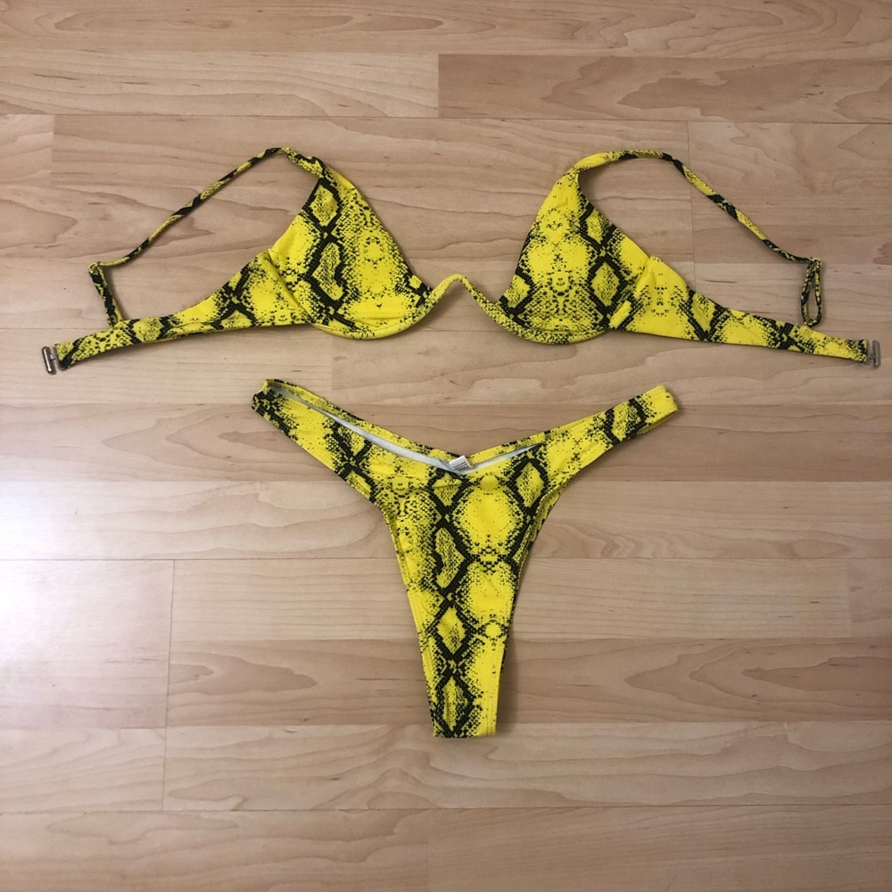 Yellow Snake Skin Bikini